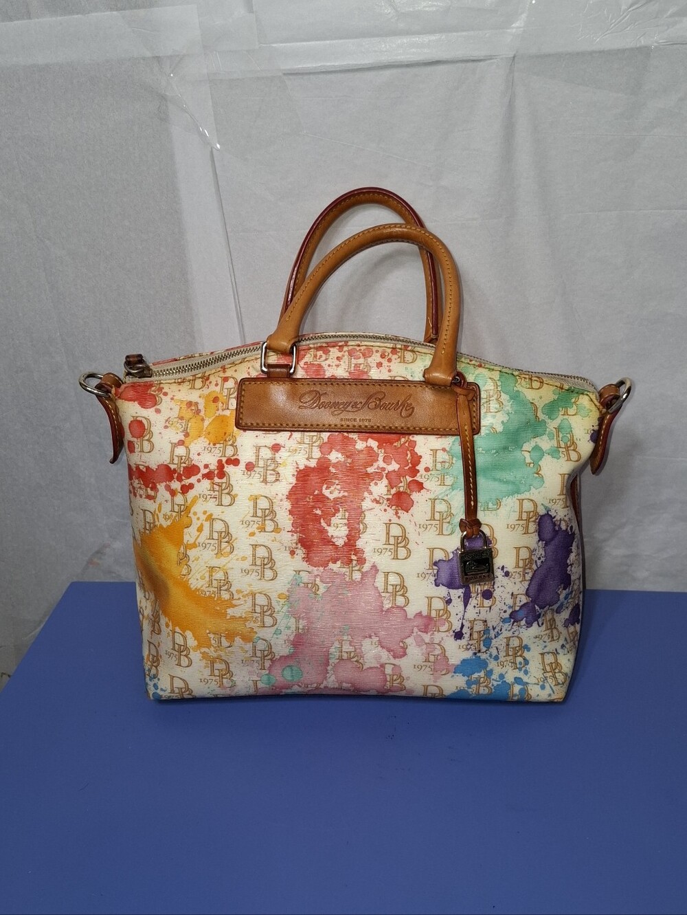 Vintage Dooney & Bourke Vanessa 1975 Color Splash Satchel